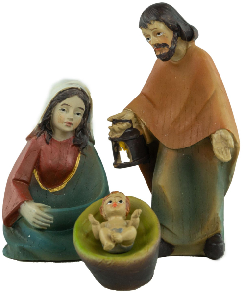 Festliche Weihnachtskrippe Aicha inkl. 15 tlg. Figurensatz ETA 2 - Maße Krippe ca. 69 x 29 x 34 cm